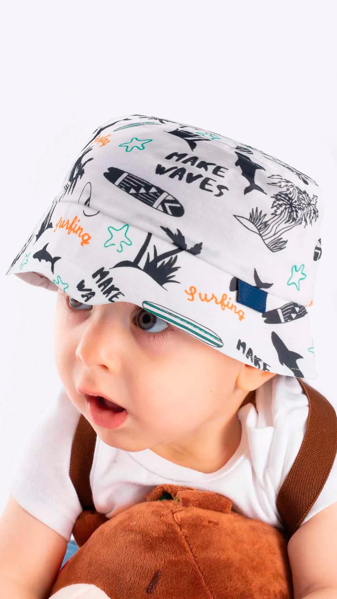 Make Waves Surfing Coconut Tree Beach - Baby Fedora Hat 1-3 Years