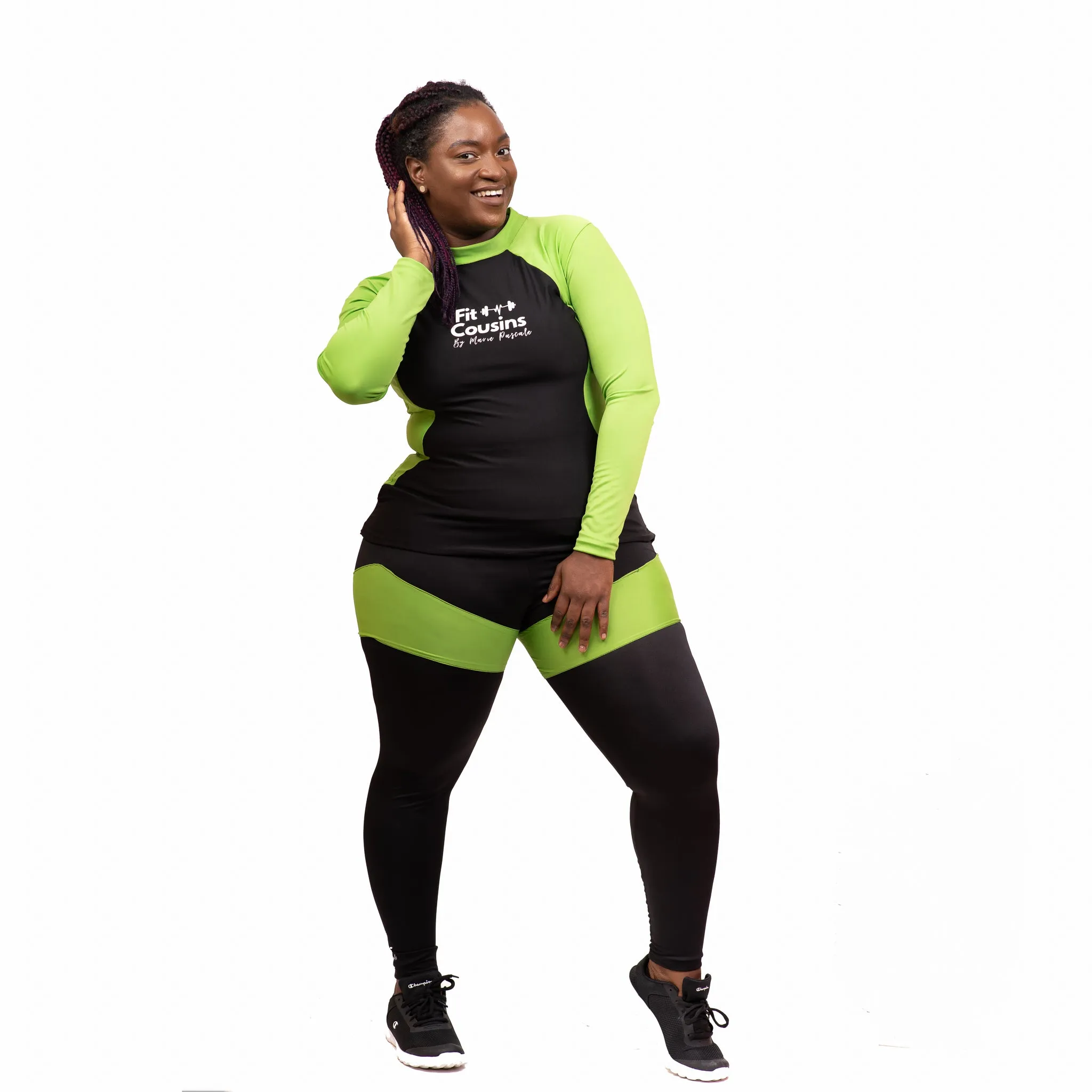 Marie's Daring Green Biker's Workout Leggings Women - LEGGINGS ONLY