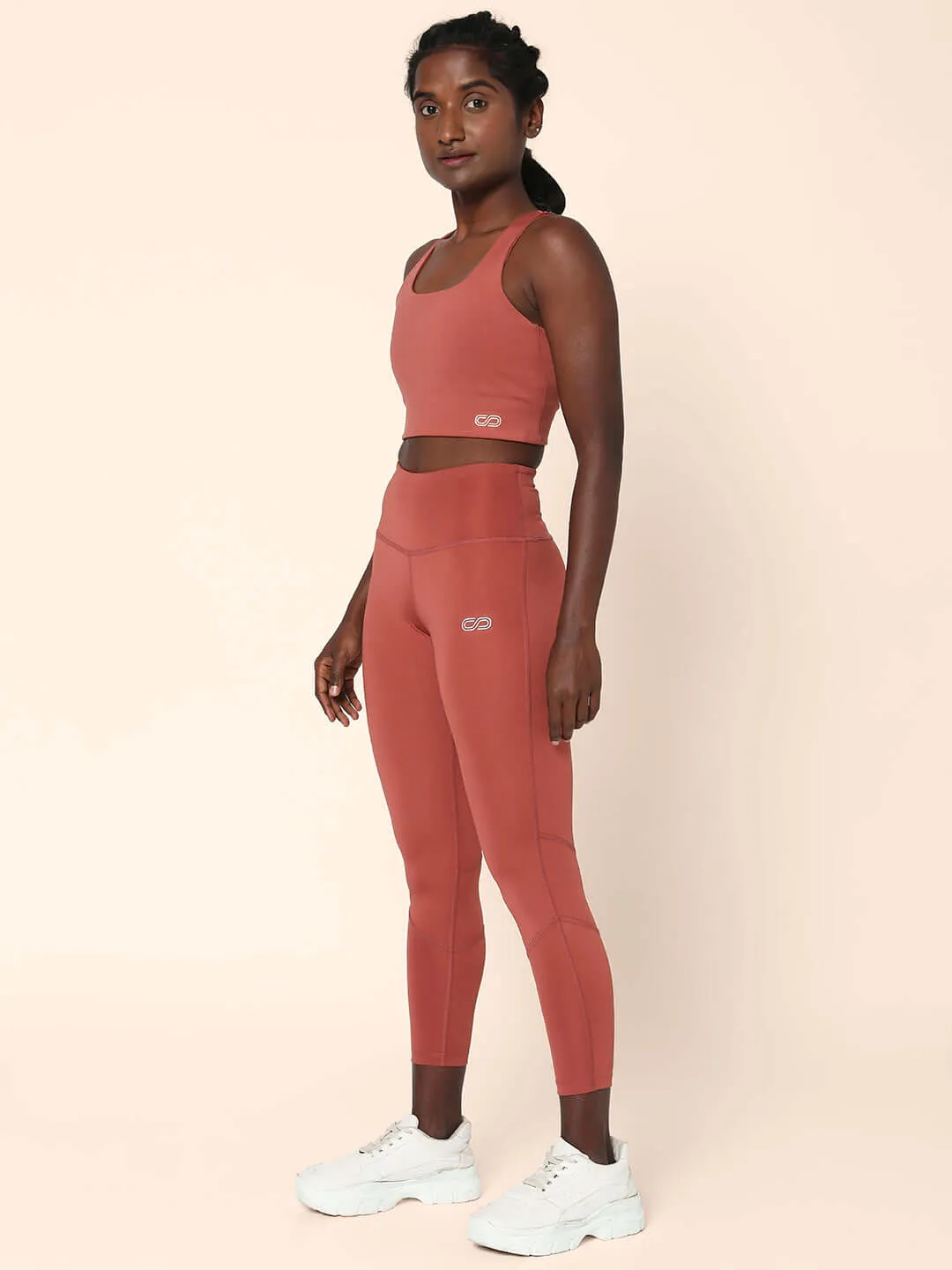 Marsala High Impact Action Bra & 7/8 Leggings