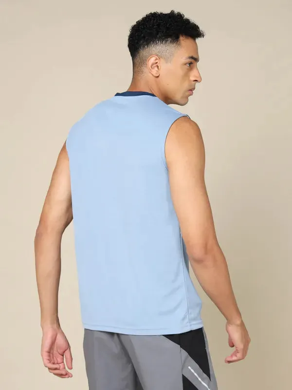 Men Colorblock Slim Fit Crew Neck Innerwear Vest with TECHNO COOL 