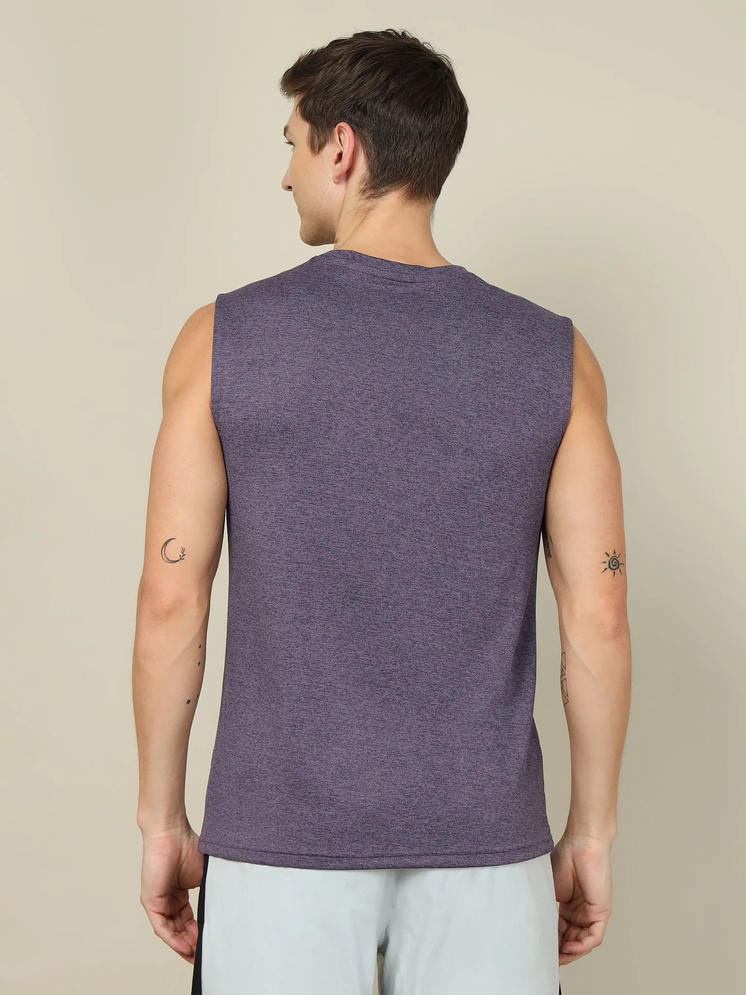 Men Colorblock Slim Fit Crew Neck Innerwear Vest with TECHNO COOL 