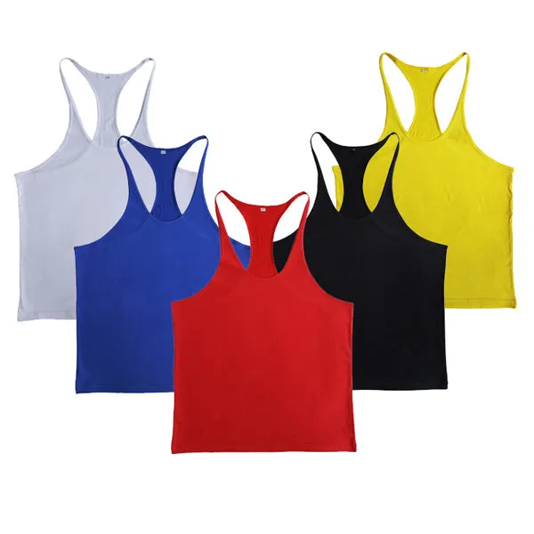 Men Summer Cotton Plain Gym Tank Top Sleeveless T-shirt Workout Bodybuilding Singlet