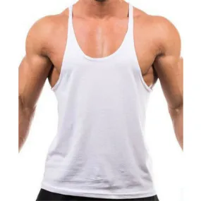 Men Summer Cotton Plain Gym Tank Top Sleeveless T-shirt Workout Bodybuilding Singlet