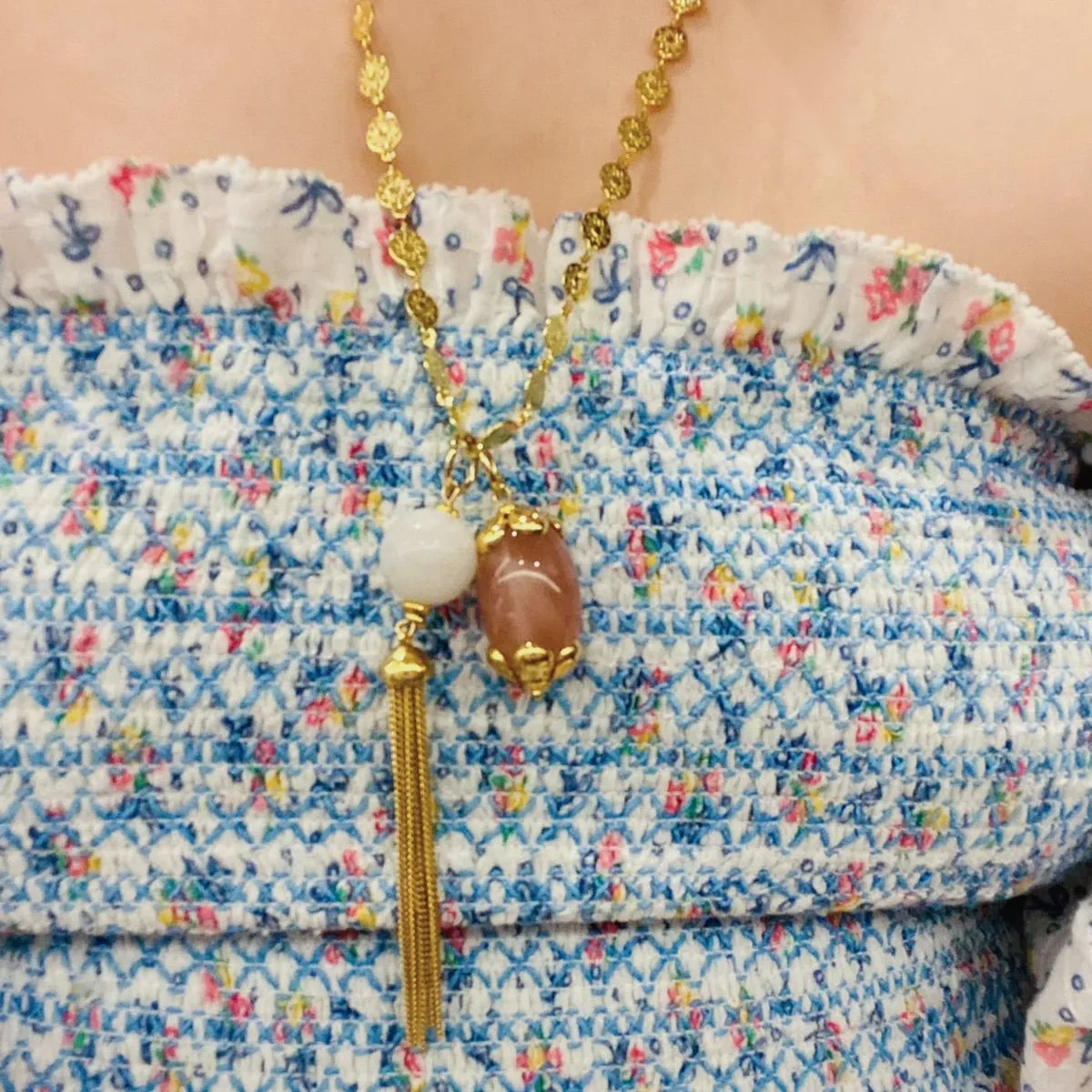 Moonstone Tassel Pendant