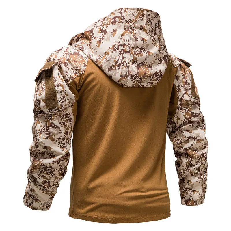 Outdoor Camo Cool Hooded Long Sleeve Men's T-shirt