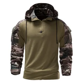 Outdoor Camo Cool Hooded Long Sleeve Men's T-shirt