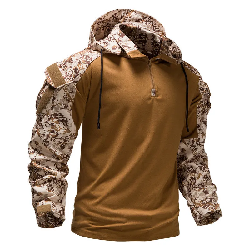 Outdoor Camo Cool Hooded Long Sleeve Men's T-shirt