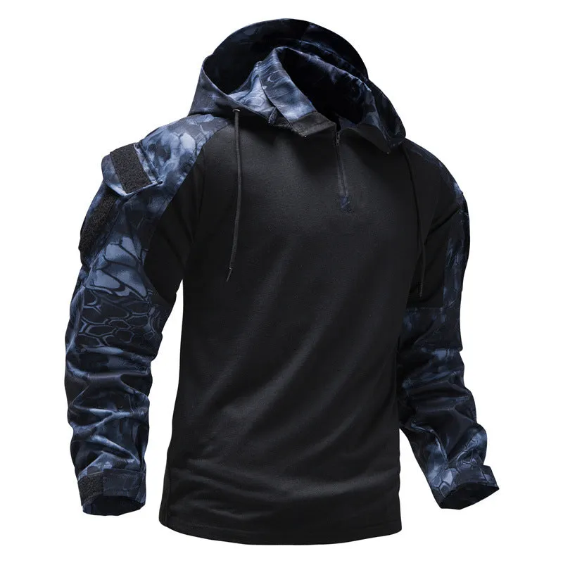 Outdoor Camo Cool Hooded Long Sleeve Men's T-shirt