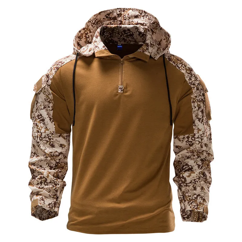 Outdoor Camo Cool Hooded Long Sleeve Men's T-shirt