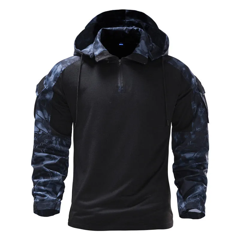 Outdoor Camo Cool Hooded Long Sleeve Men's T-shirt