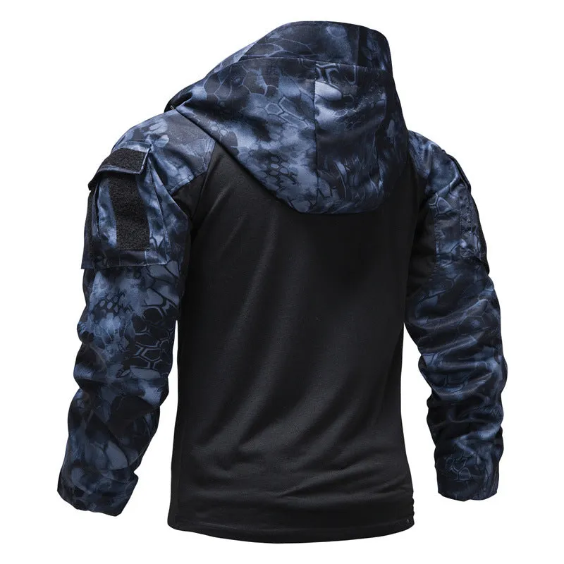 Outdoor Camo Cool Hooded Long Sleeve Men's T-shirt