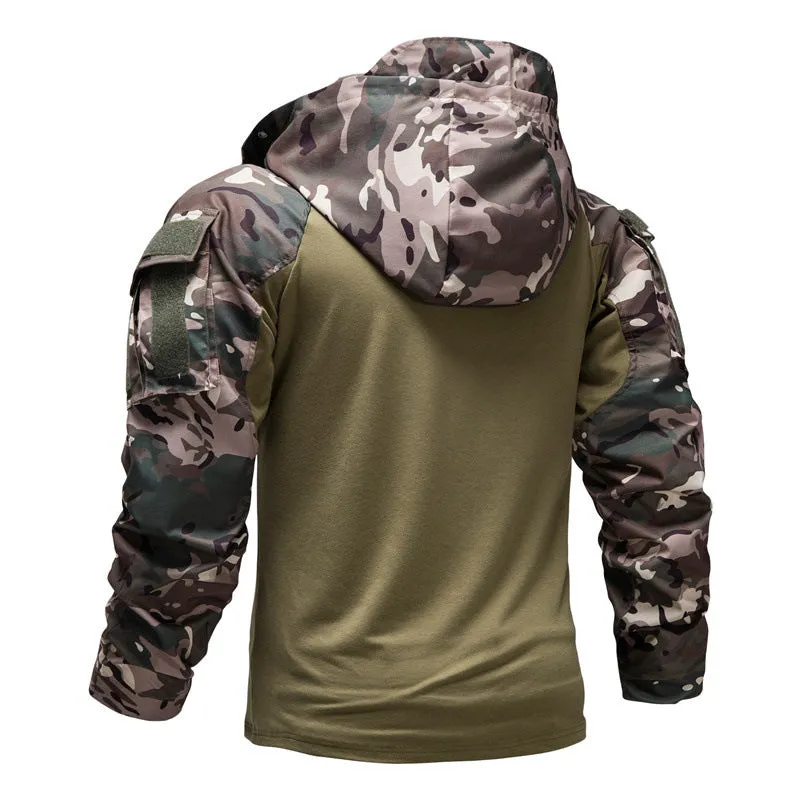 Outdoor Camo Cool Hooded Long Sleeve Men's T-shirt