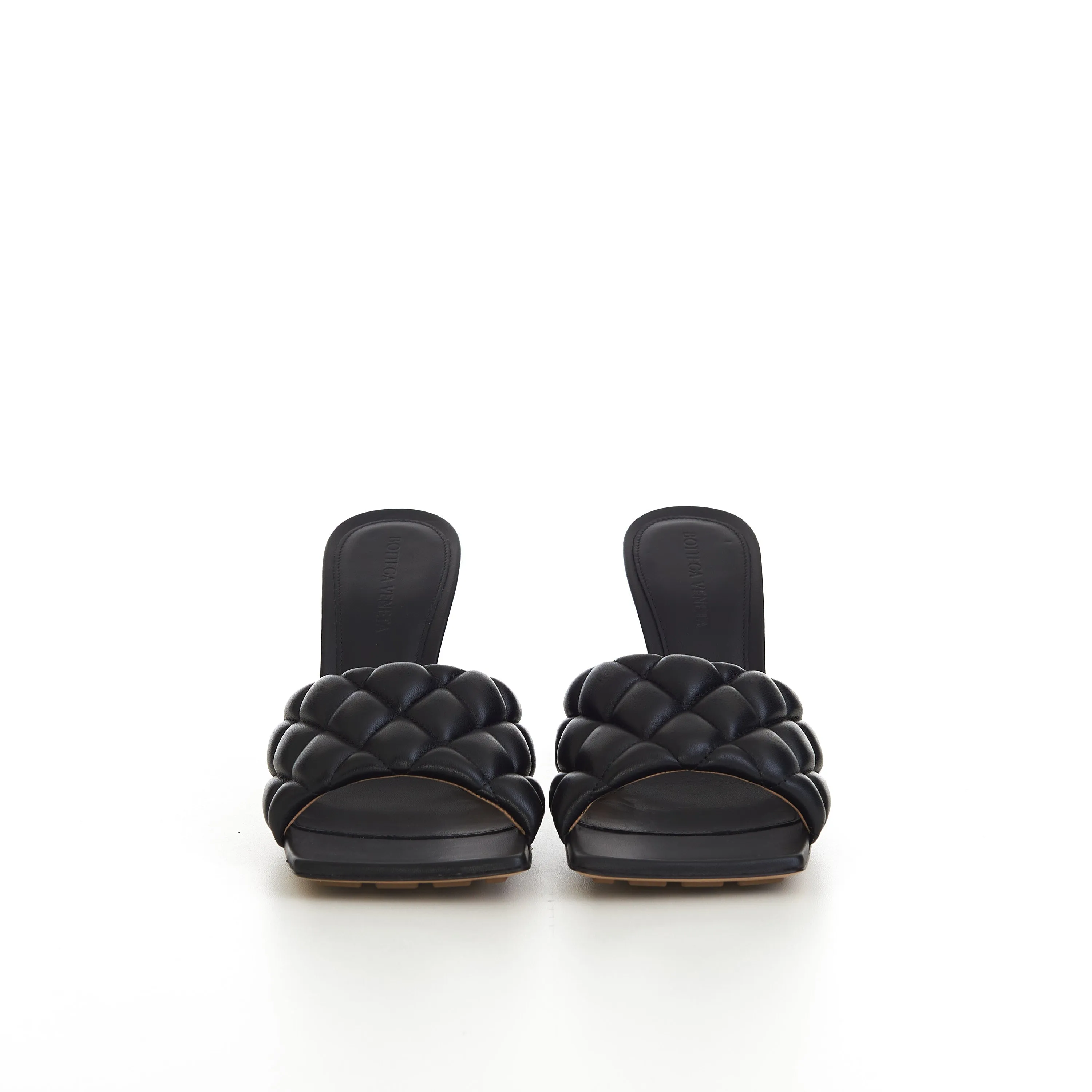 Padded Mules In Black Quilted Leather