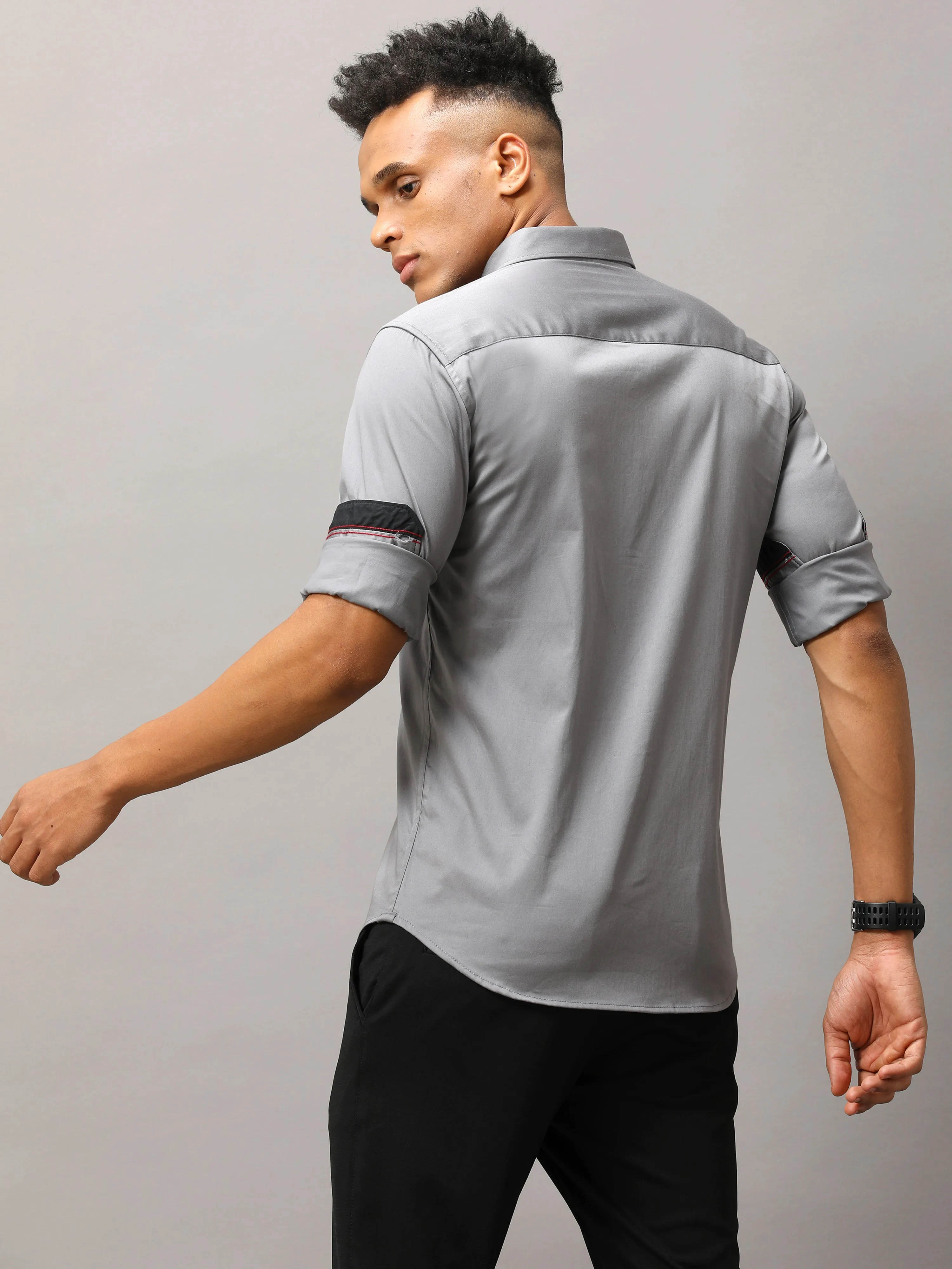 Plain Grey Shirt Full Sleeve