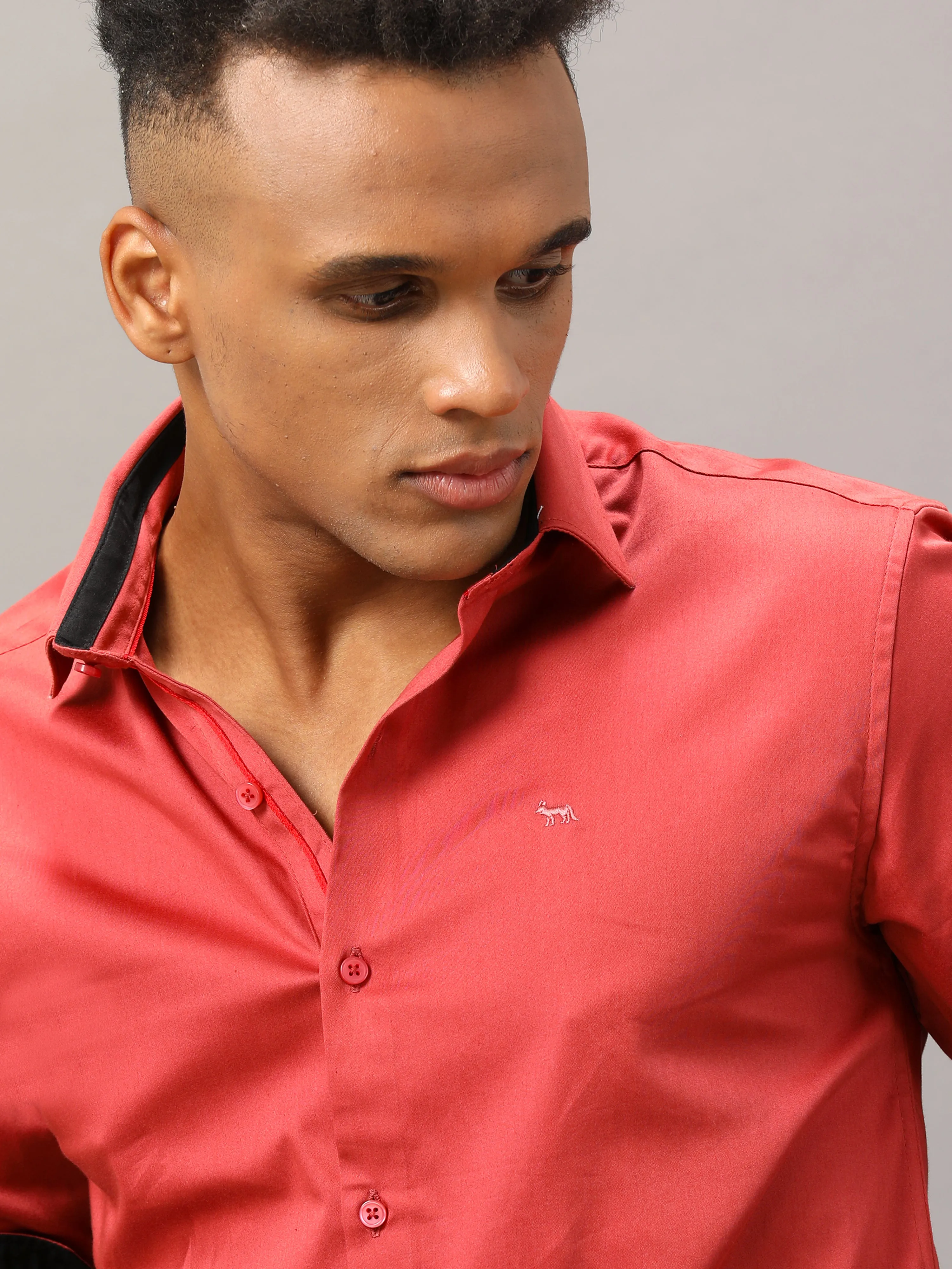 Plain Red Shirt Full Sleeve