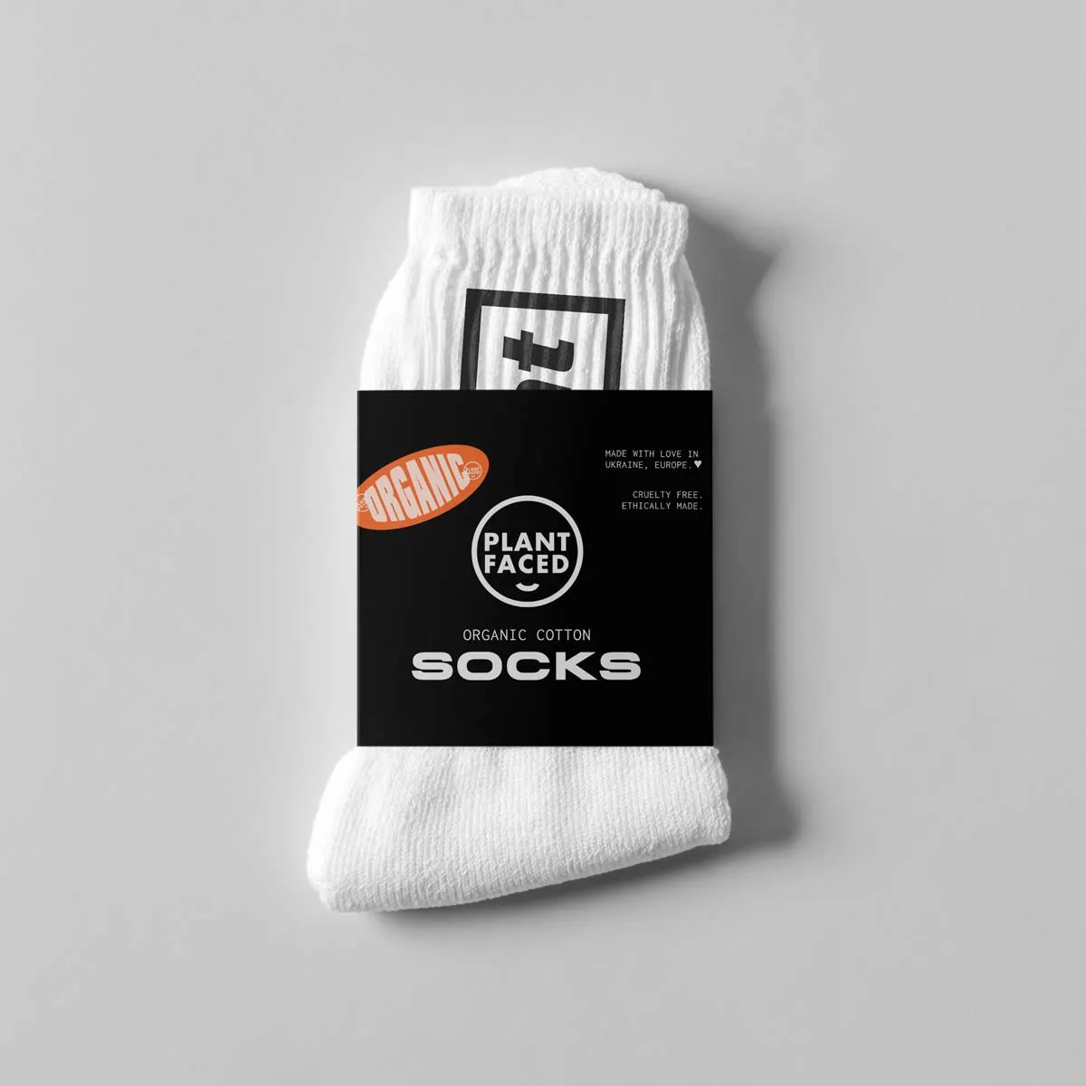 Plant Based Plates - ORGANIC Socks - White