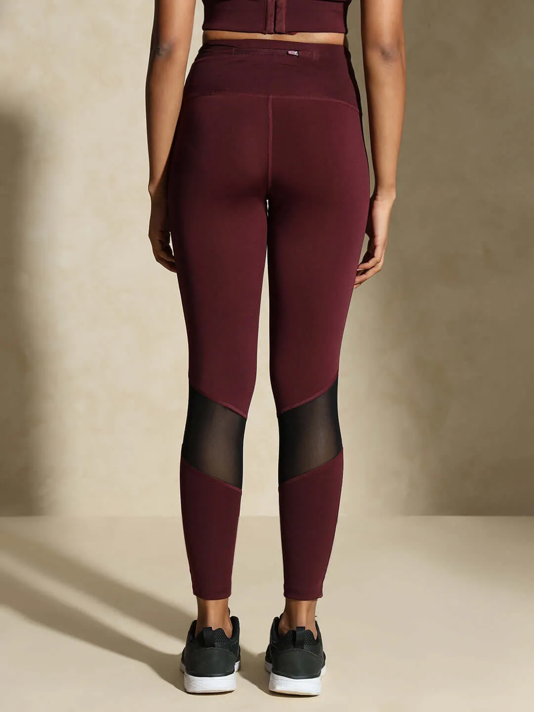 Plum Keyhole Back Crop Top with Clasp & 7/8 Leggings