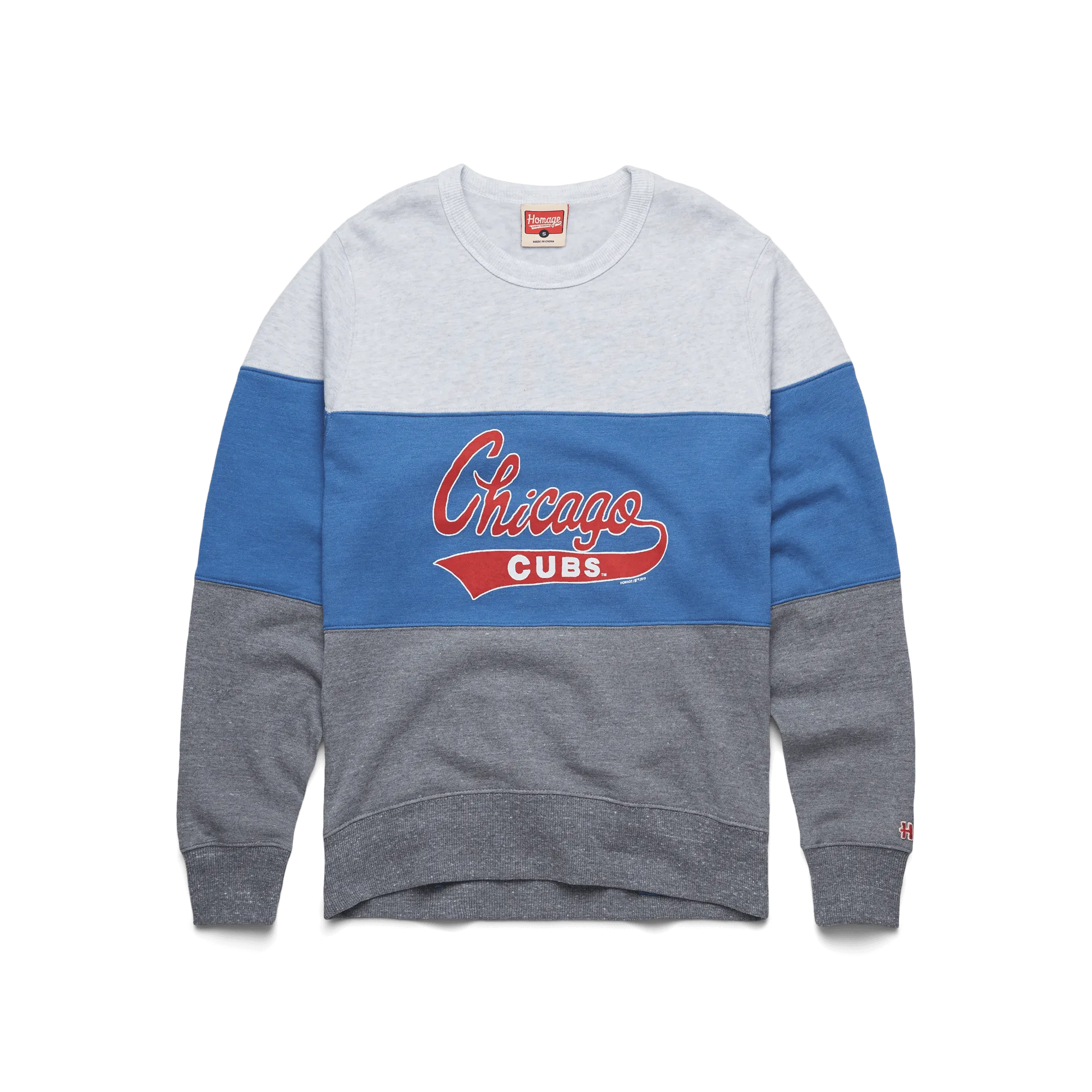 Script Chicago Cubs Stripe Crewneck