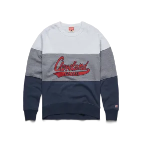 Script Cleveland Indians Stripe Crewneck