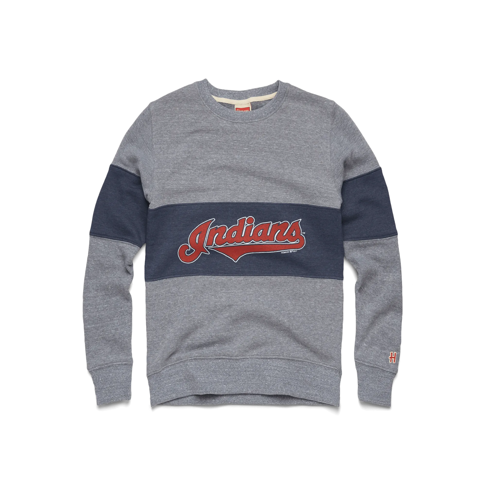 Script Indians Stripe Crewneck