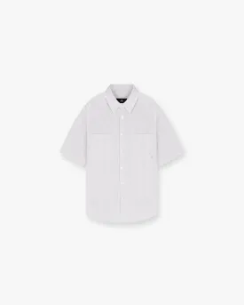 Short Sleeve Pinstripe Shirt - Grey