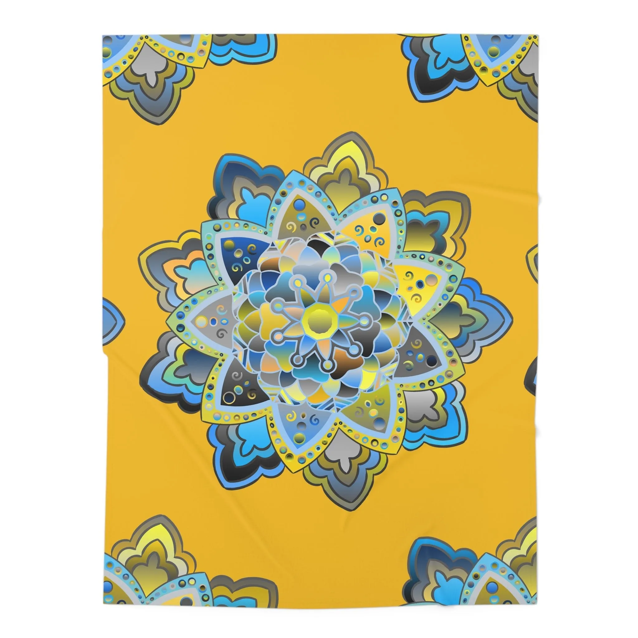 Soft Yellow Mandala Baby Swaddle Blanket - Mandala Art Design