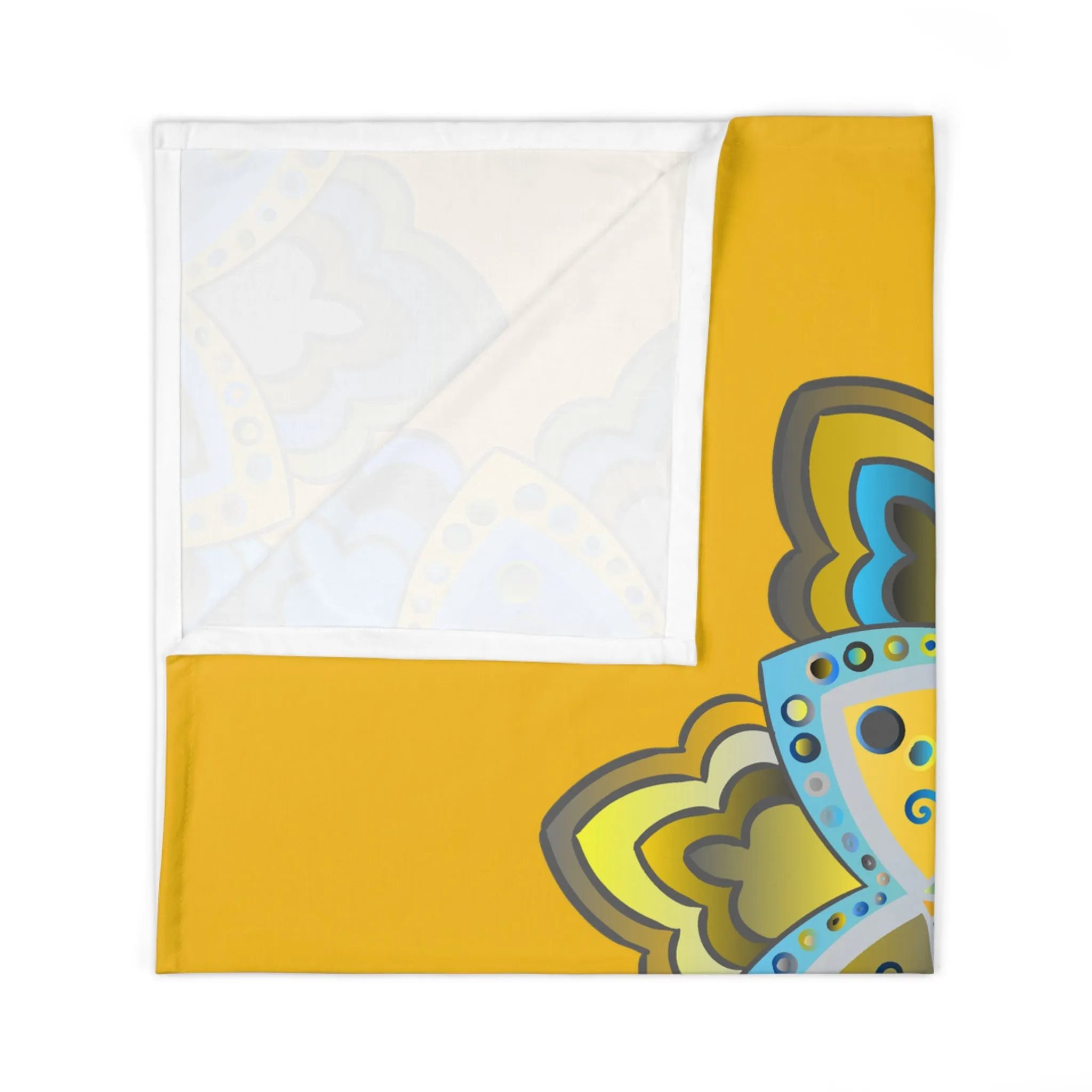 Soft Yellow Mandala Baby Swaddle Blanket - Mandala Art Design