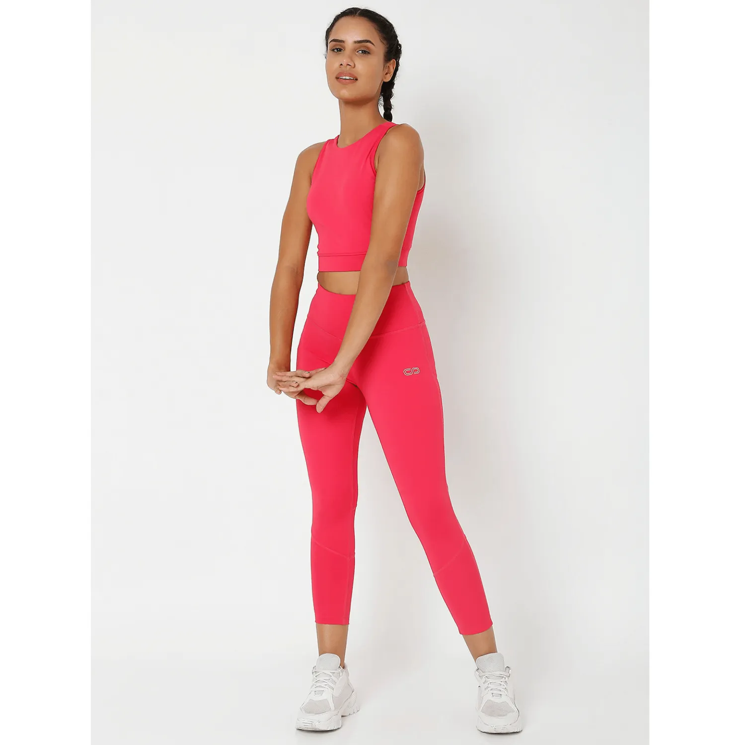 Sparkling Cosmo Cross back Crop Top & 7/8 Leggings