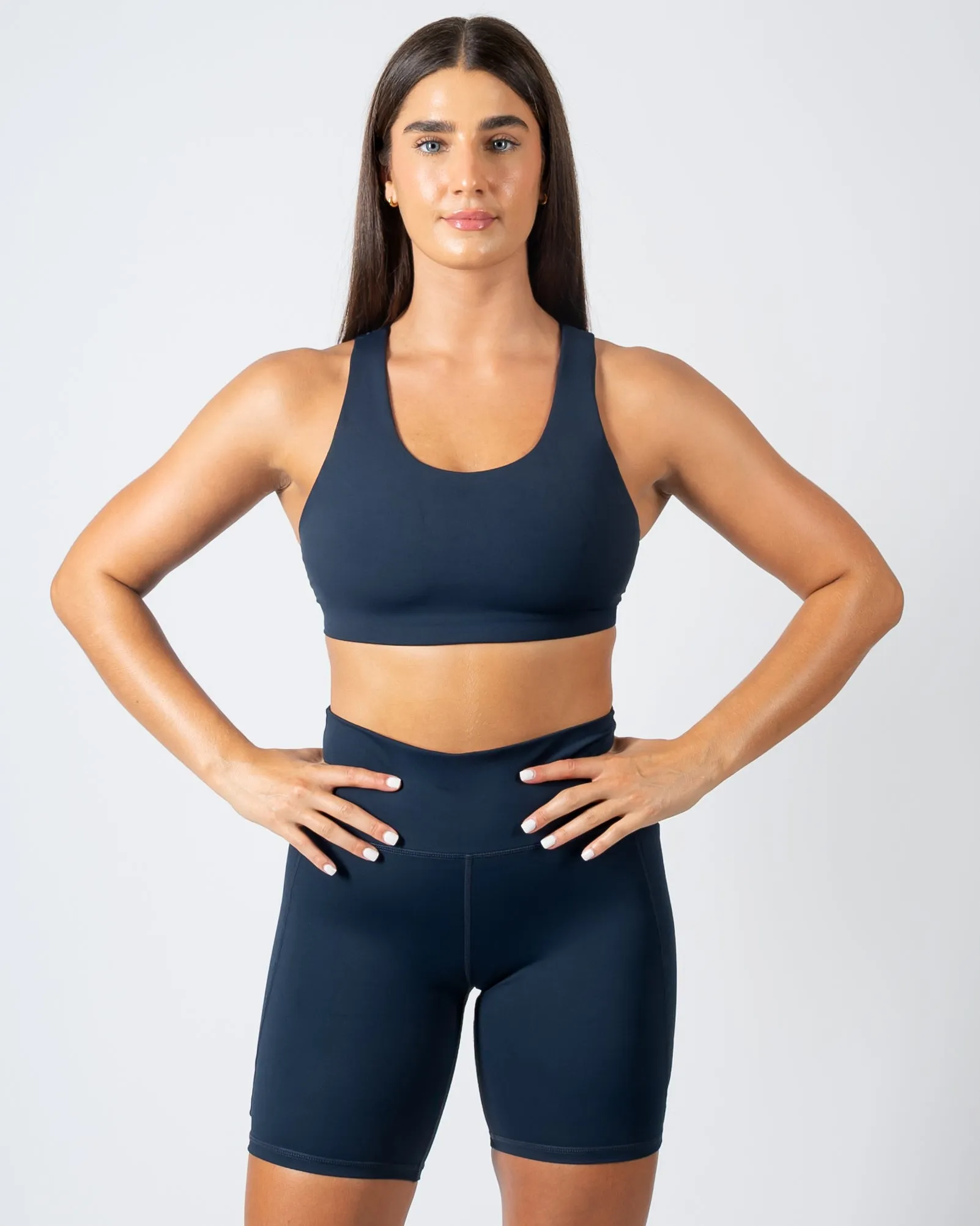 Strappy Sports Bra - Navy