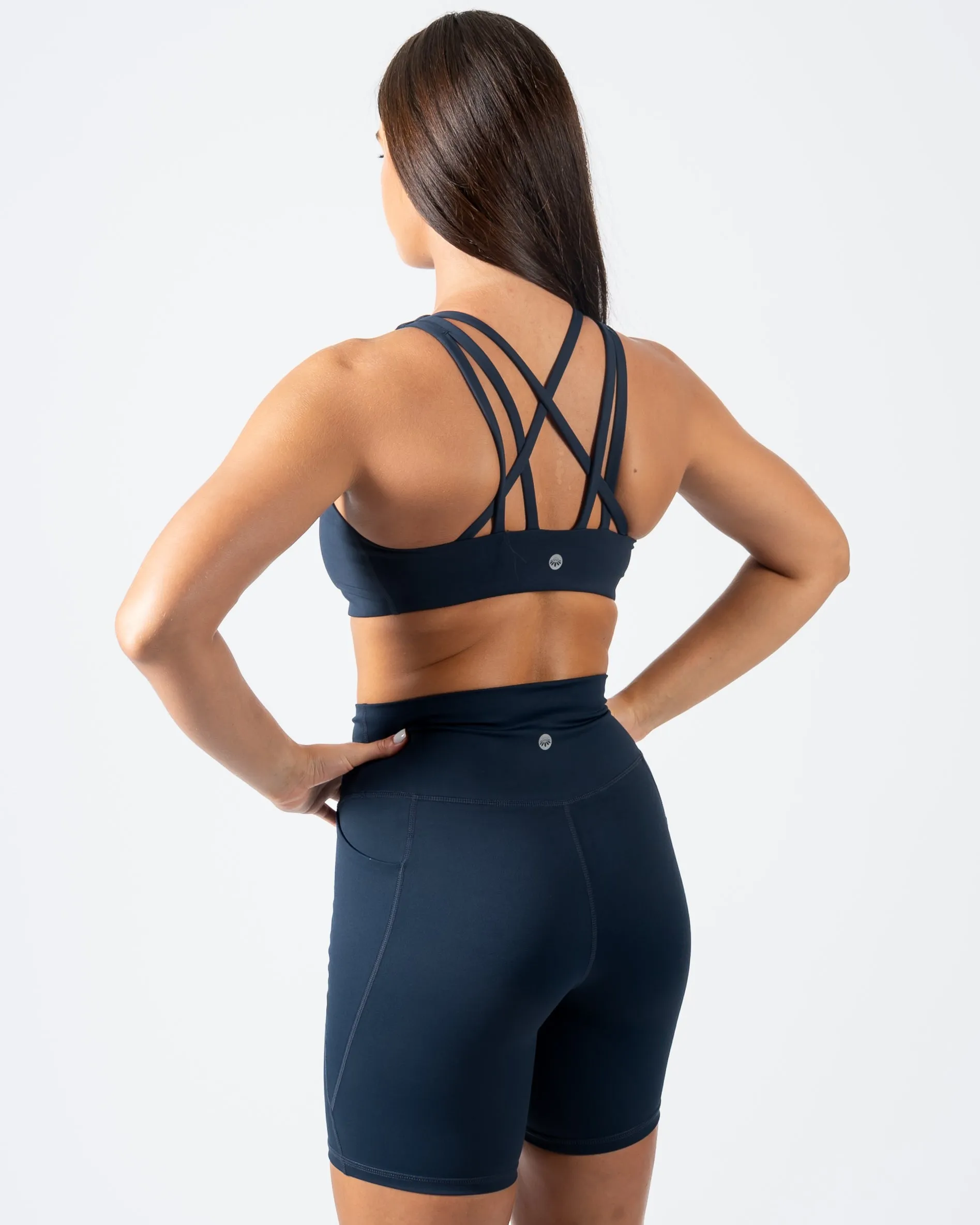 Strappy Sports Bra - Navy