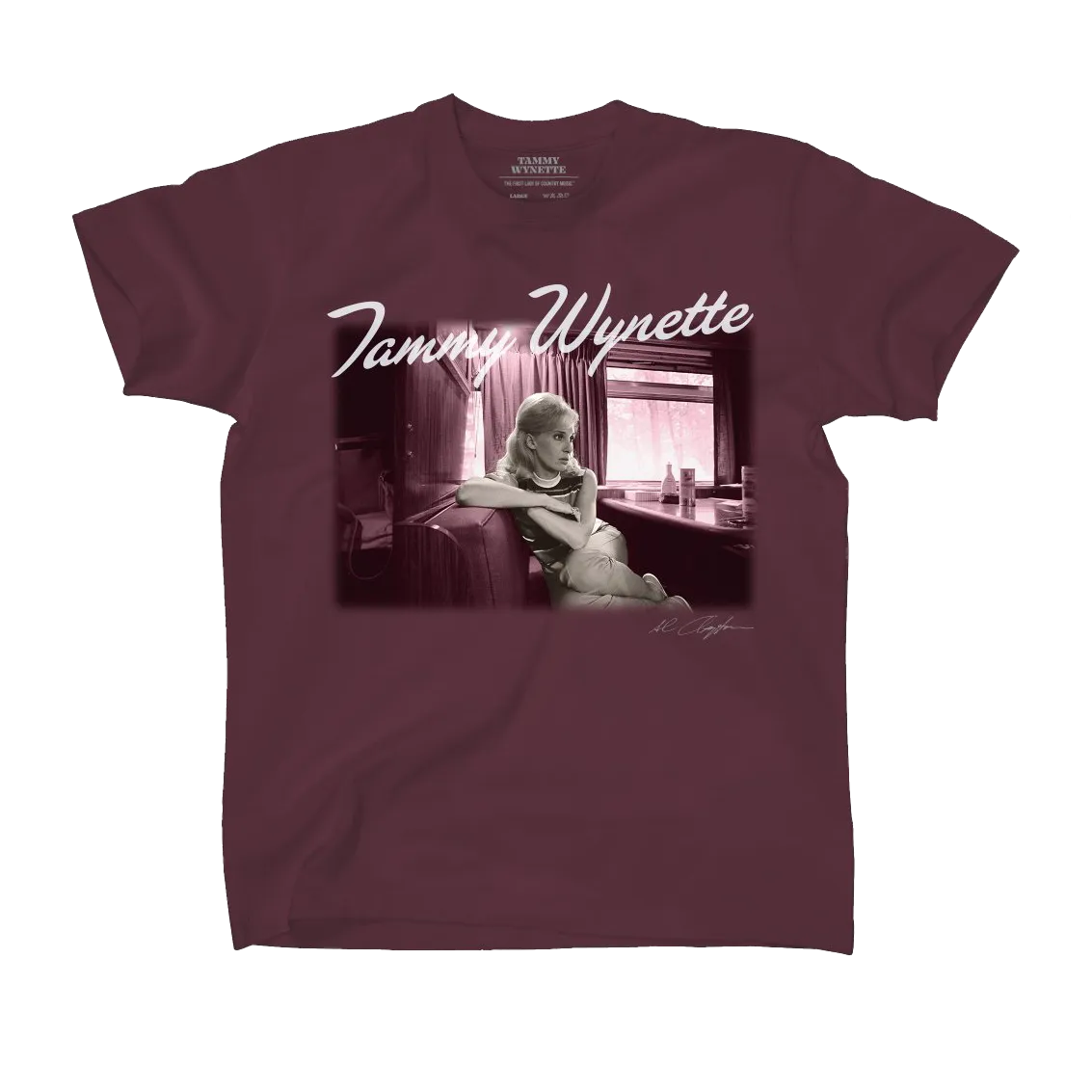 Tammy Wynette Tour Bus T-Shirt (Maroon)