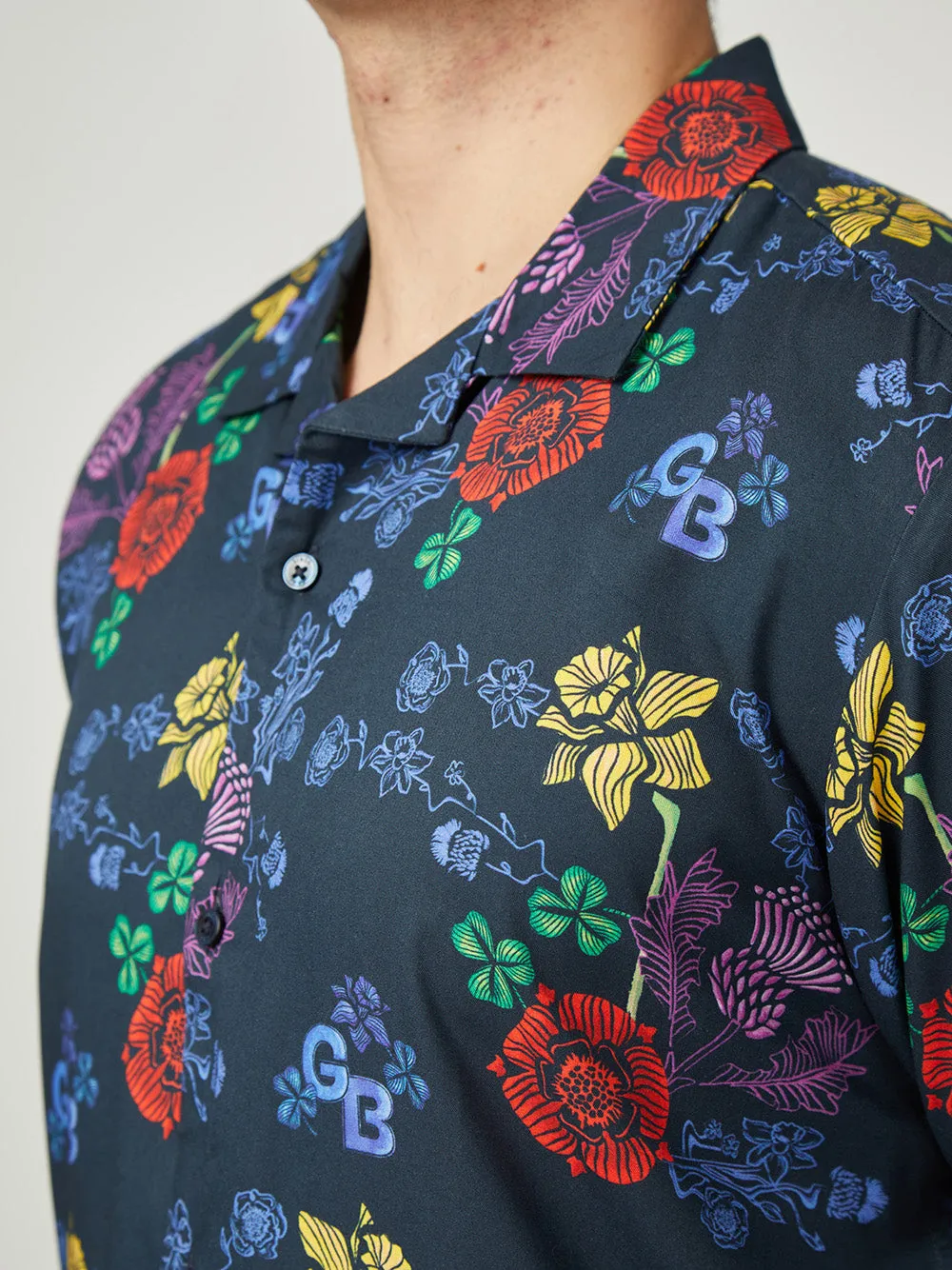 Team GB Floral Shirt - Dark Navy