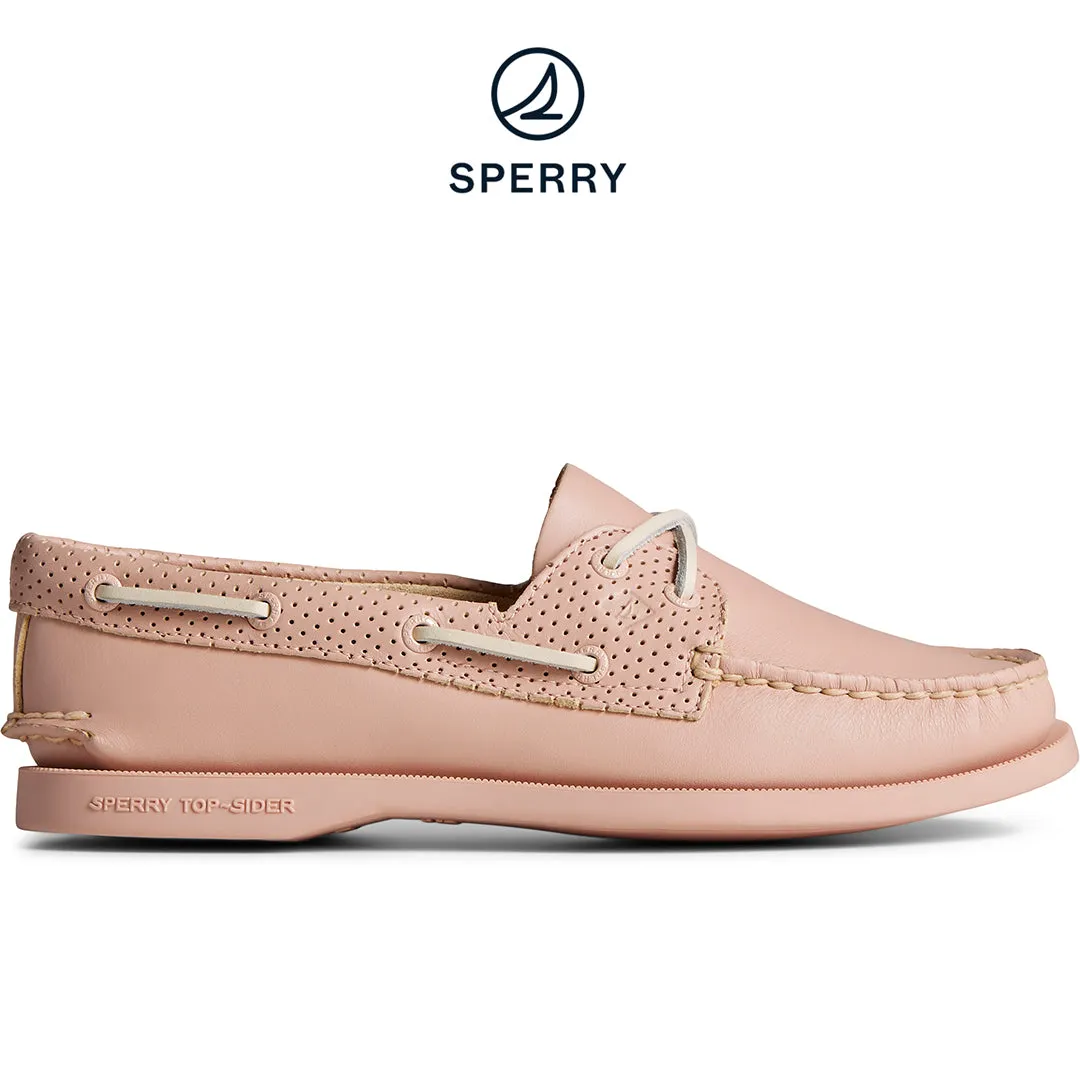 Women's Authentic Original Pin Perforated Boat Shoe - Rose (STS87113)