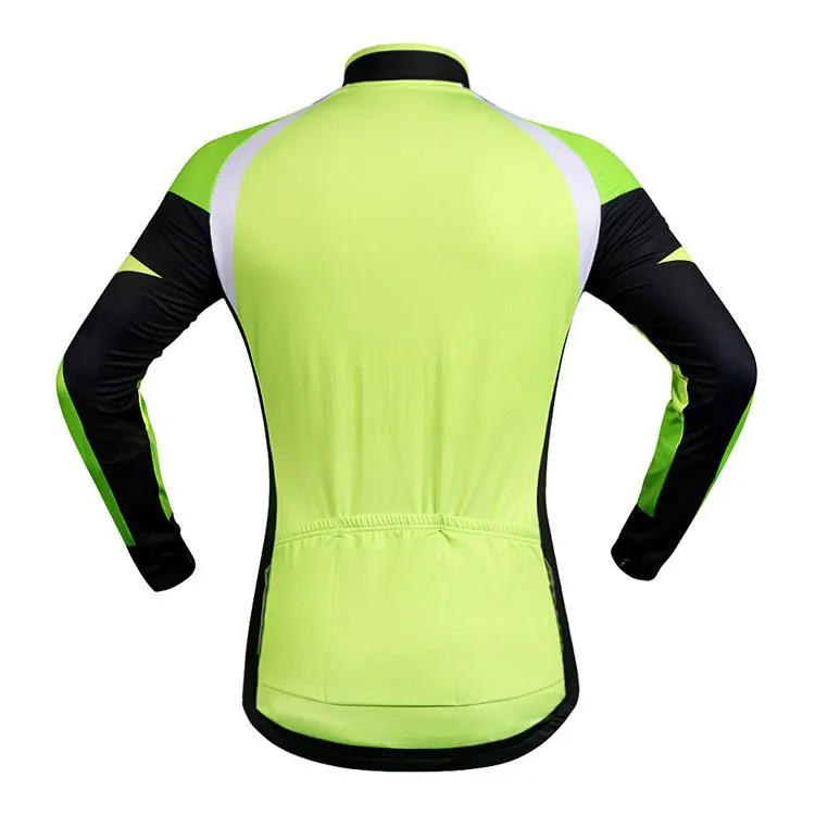 WOSAWE Green Black Long Sleeve Cycling Jersey