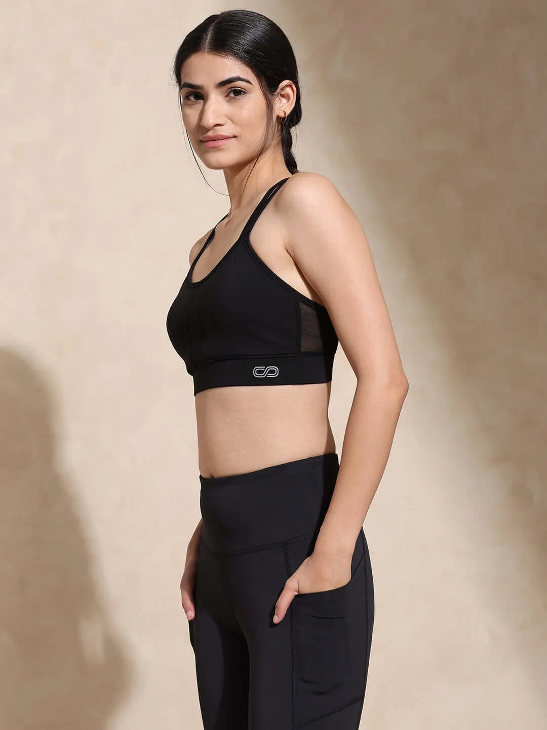 Yoga Strap Back Bra Black